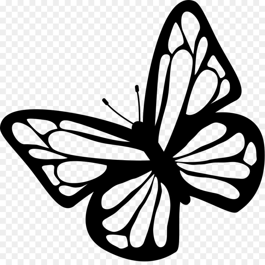 Download Black And White Flower clipart - Butterfly, Flower, Leaf ...
