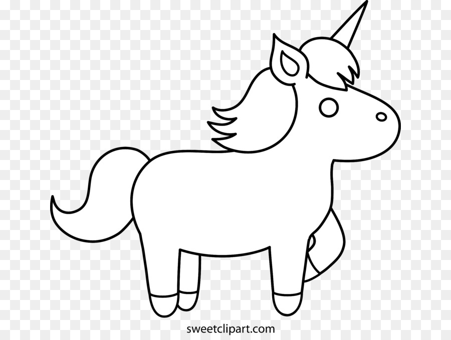 Book Black And White Clipart Unicorn Drawing White