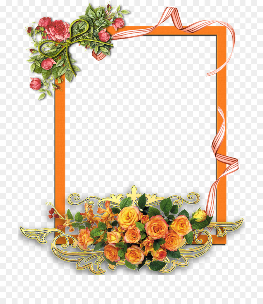 Flower Wreath Frame Clipart Flower Orange Wreath Transparent