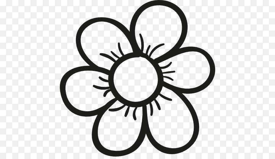 Download Black And White Flower Clipart Flower Circle Line Transparent Clip Art
