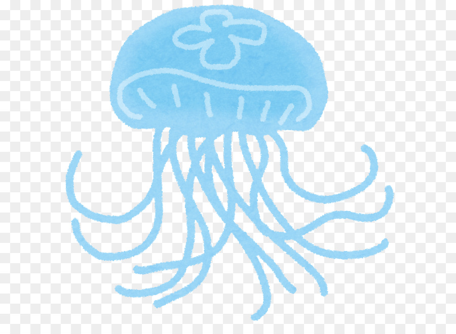 Octopus Cartoon Clipart Jellyfish Blue Text Transparent Clip Art