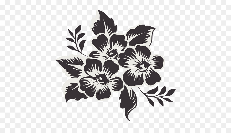 Download Black And White Flower Transparent png clipart, free unlimited dow...