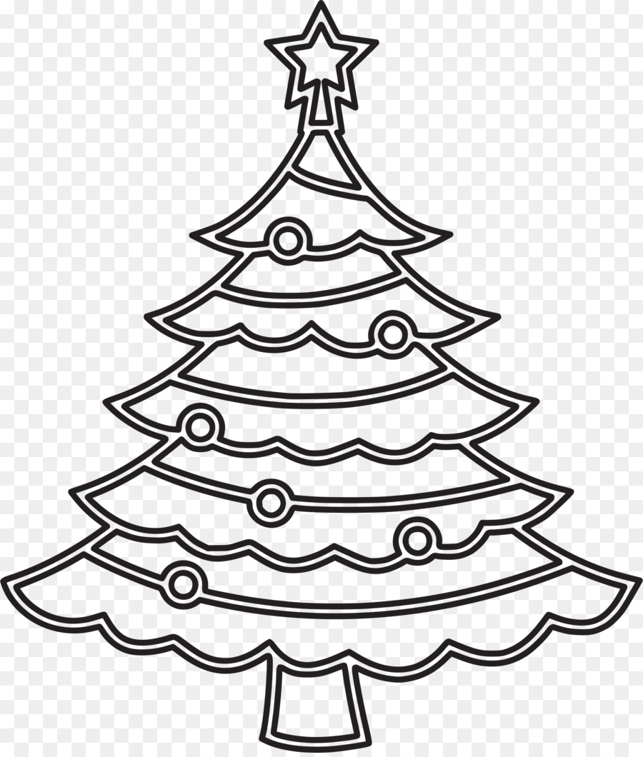 Christmas Black And White Clipart Tree Christmas Line