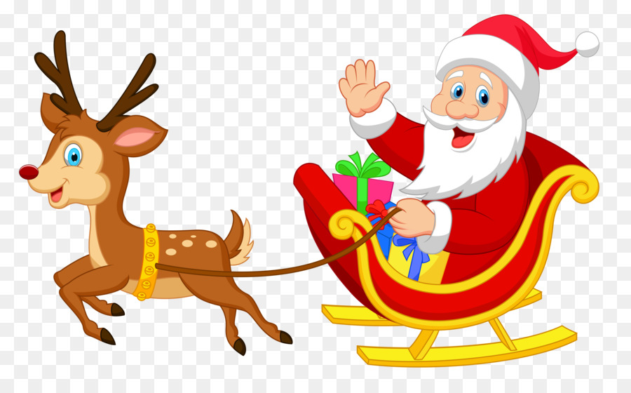 Santa Claus Drawing Clipart Reindeer Illustration Christmas
