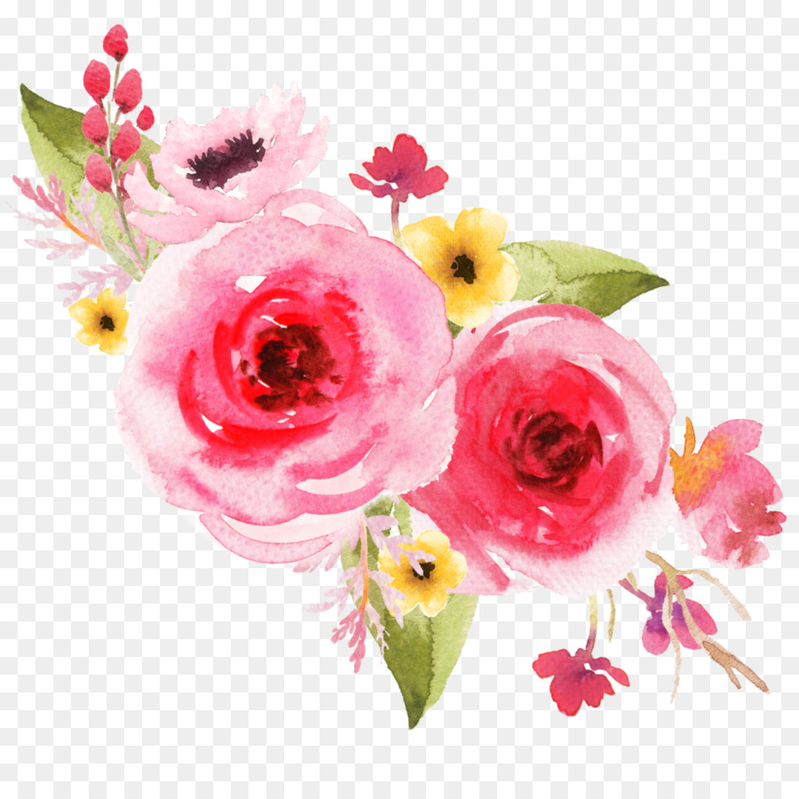 Watercolor Pink Flowers Clipart Painting Flower Pink Transparent Clip Art