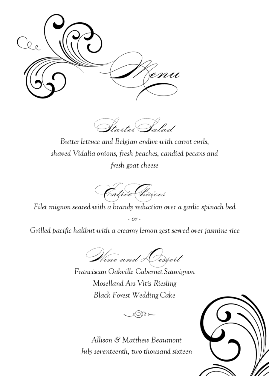 Wedding Party Invitation clipart - Tea, Wedding, Menu, transparent Within Wedding Menu Choice Template