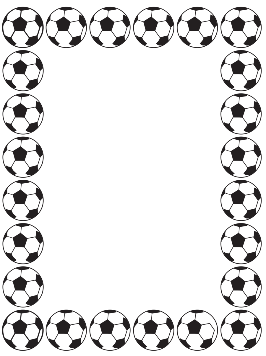 Black And White Frame Clipart Football Sports White Transparent Clip Art