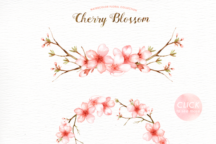 Watercolor Floral Background Clipart Flower Painting