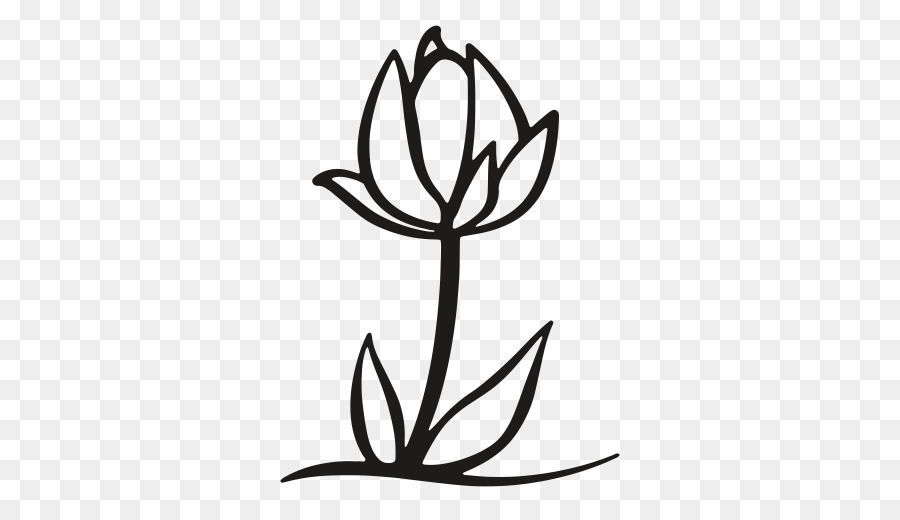 Black And White Flower Clipart Flower Tulip Plant Transparent Clip Art