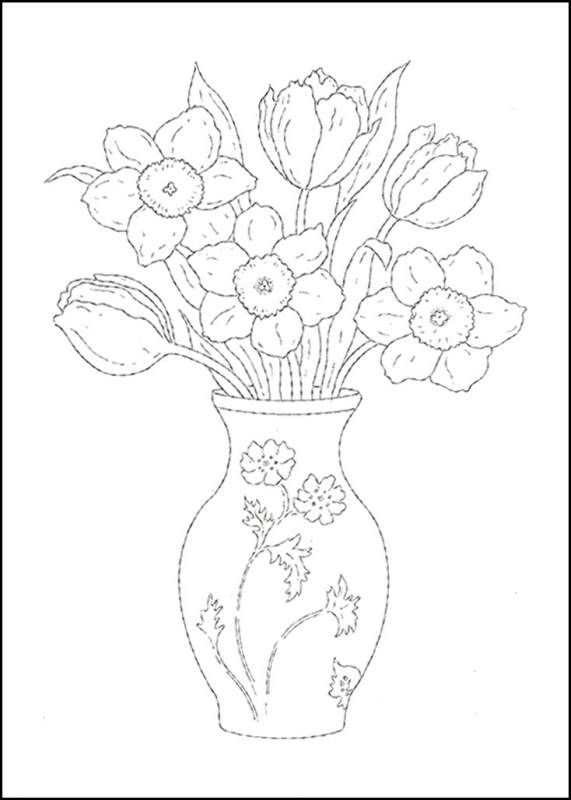 Sunflower Easy Flower Vase Drawing Images With Colour : Download flower