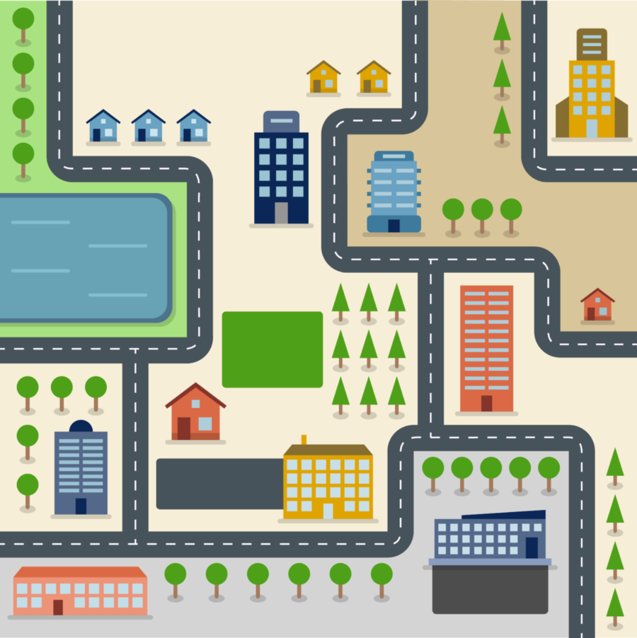City Background Clipart Map Road Games Transparent Clip Art