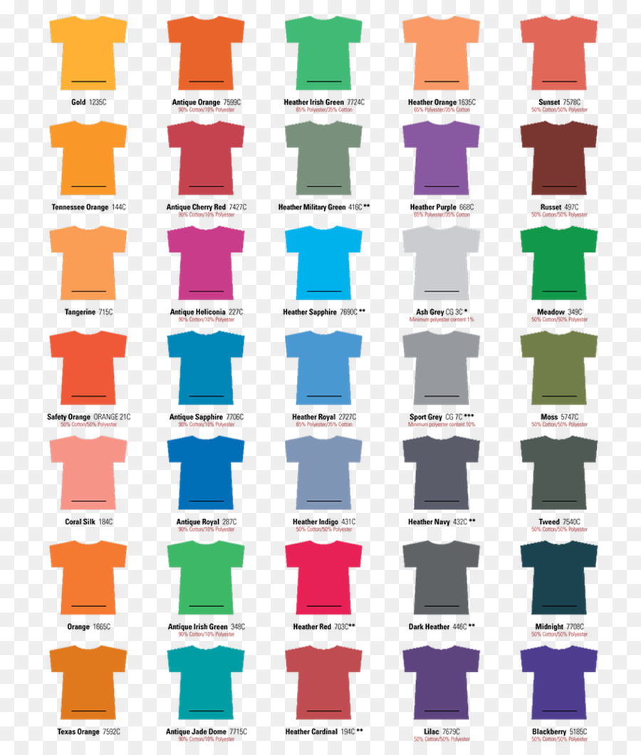 Gildan Shirt Color Chart 2016