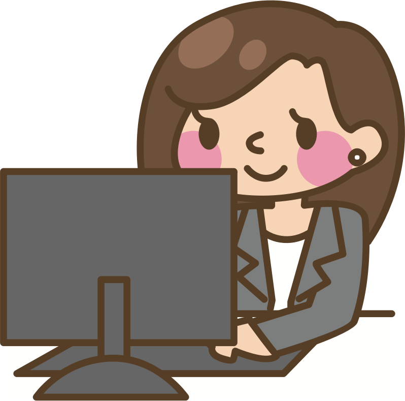 Image result for female sitting at a computer clipart