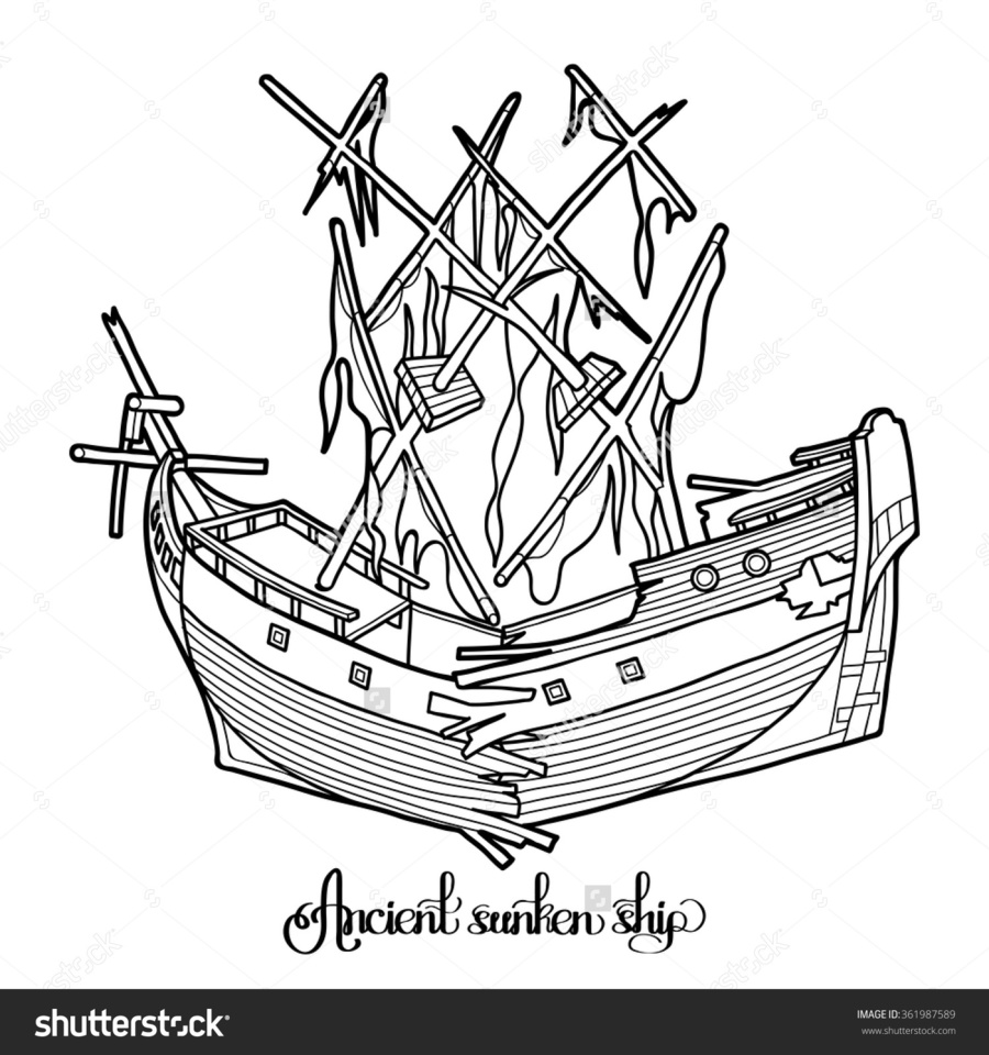 Download Sunken Ship Drawings Clipart Shipwreck Clip Art