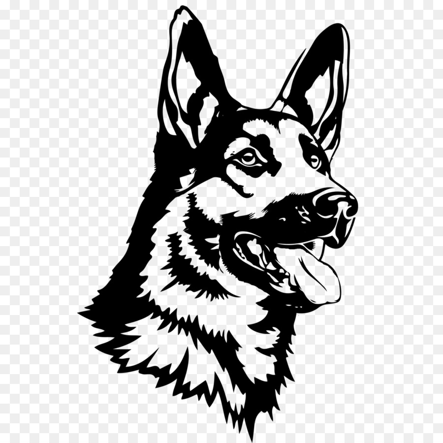 German Shepherd Face Drawing Cartoon / Head Dog Drawing Face Drawing