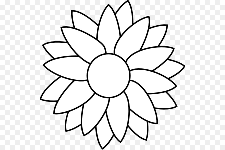Sunflower Black And White Clipart Child Mandala Drawing Transparent Clip Art