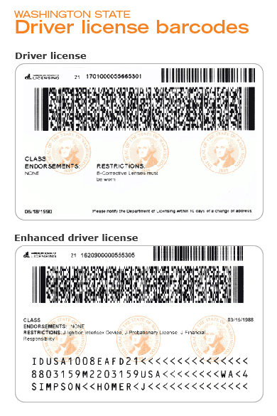 sample drivers license barcode