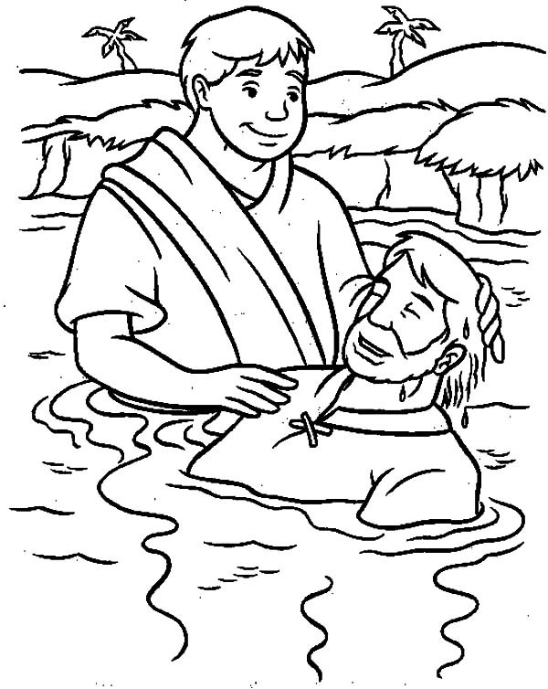 85 Top Bible Coloring Pages Baptism Pictures