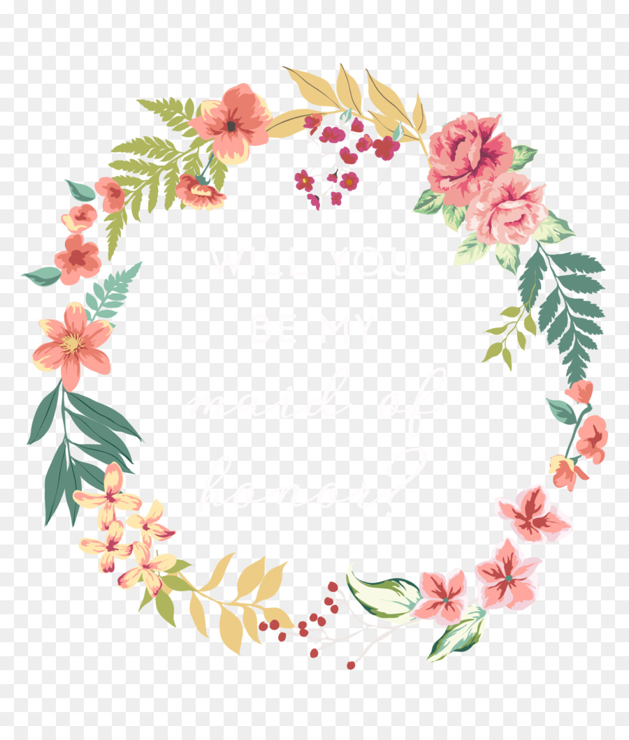 Flower Line Art clipart - Wreath, Flower, Leaf, transparent clip art