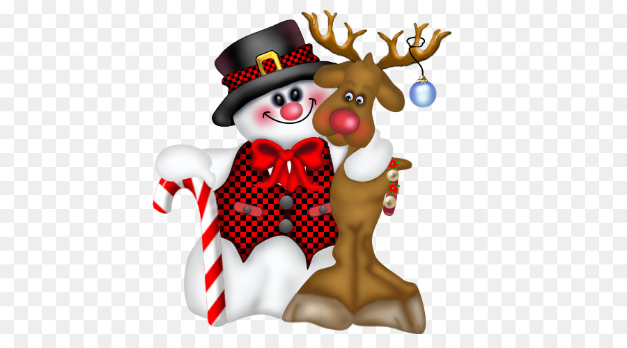 Christmas And New Year Background Clipart Snowman Deer Reindeer Transparent Clip Art