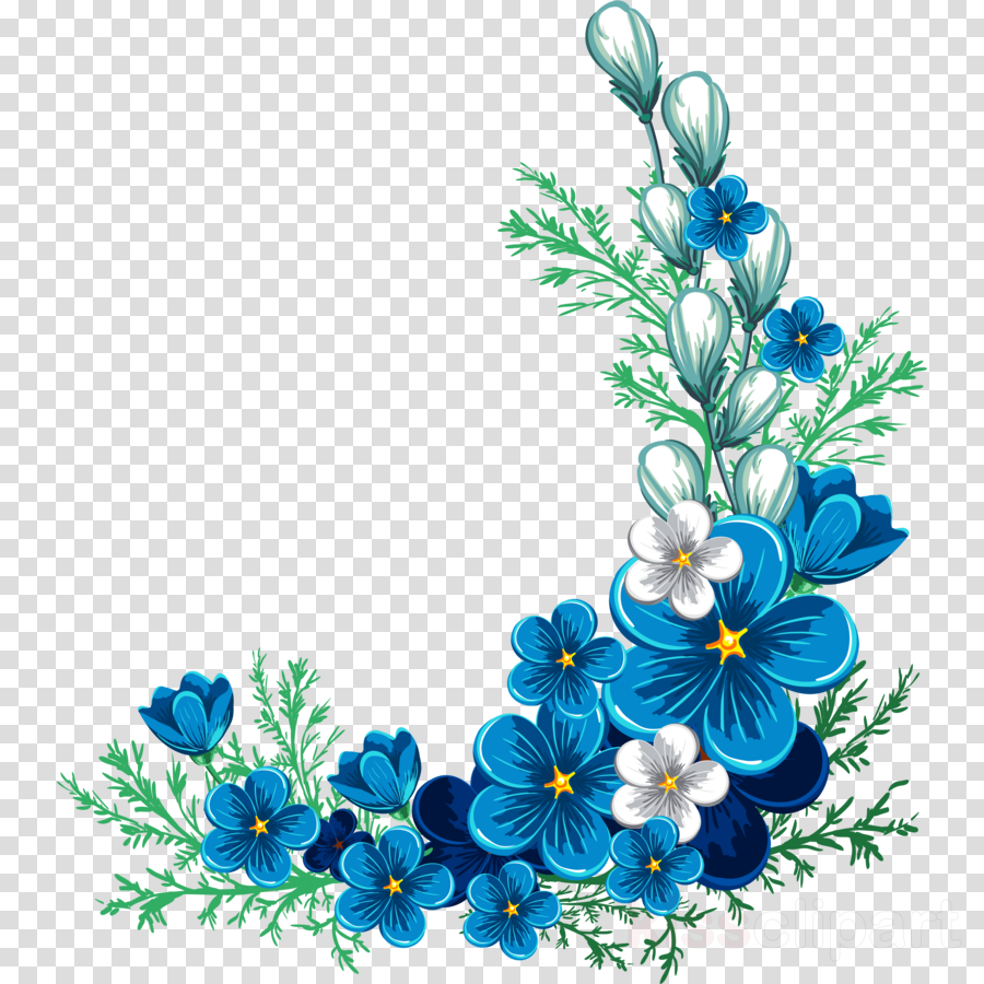 Blue Flower Borders And Frames clipart - Flower, Blue ...
