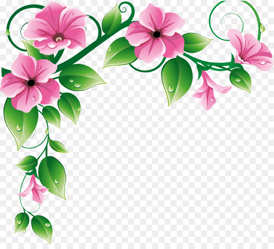 Watercolor Floral Background Clipart Flower Design Green Transparent Clip Art