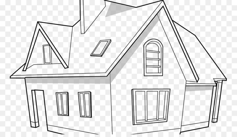 House Cartoon Black And White Png