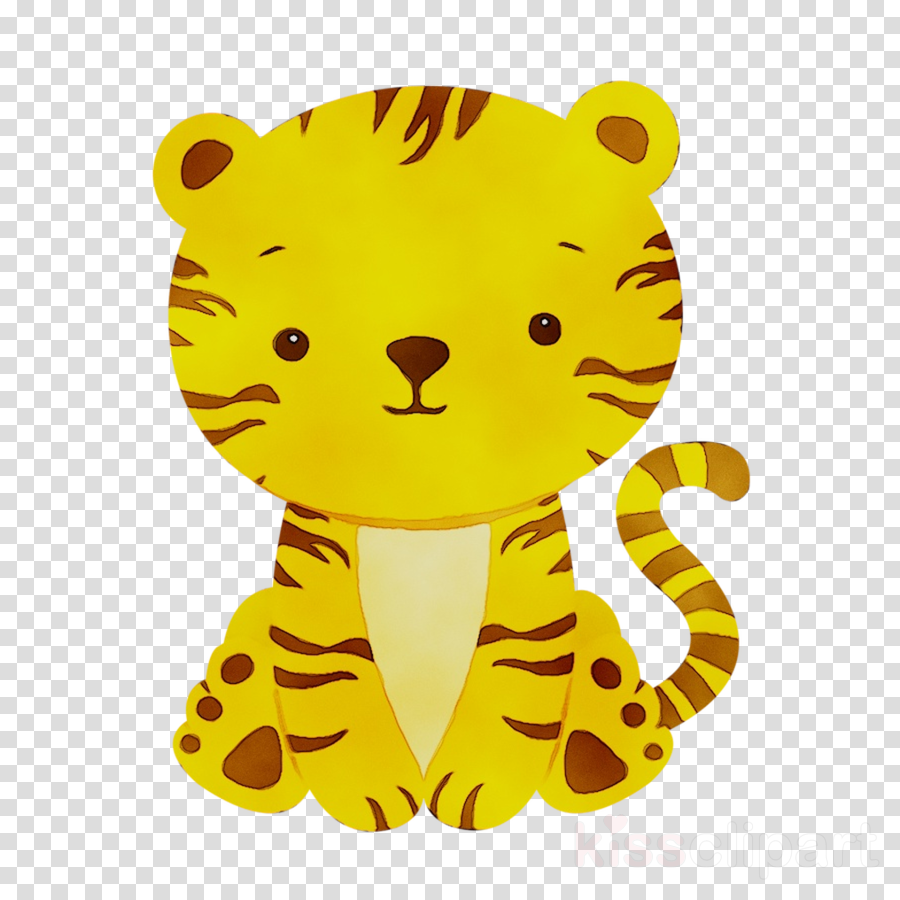 Baby Shower Clipart Tiger Cat Yellow Transparent Clip Art