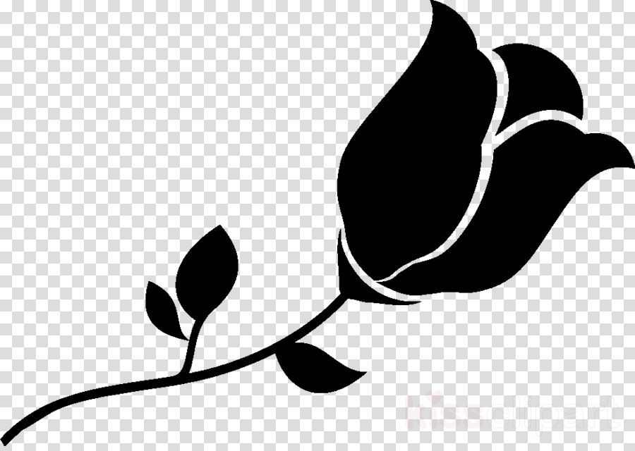 Download Black And White Flower Clipart White Silhouette Leaf Transparent Clip Art