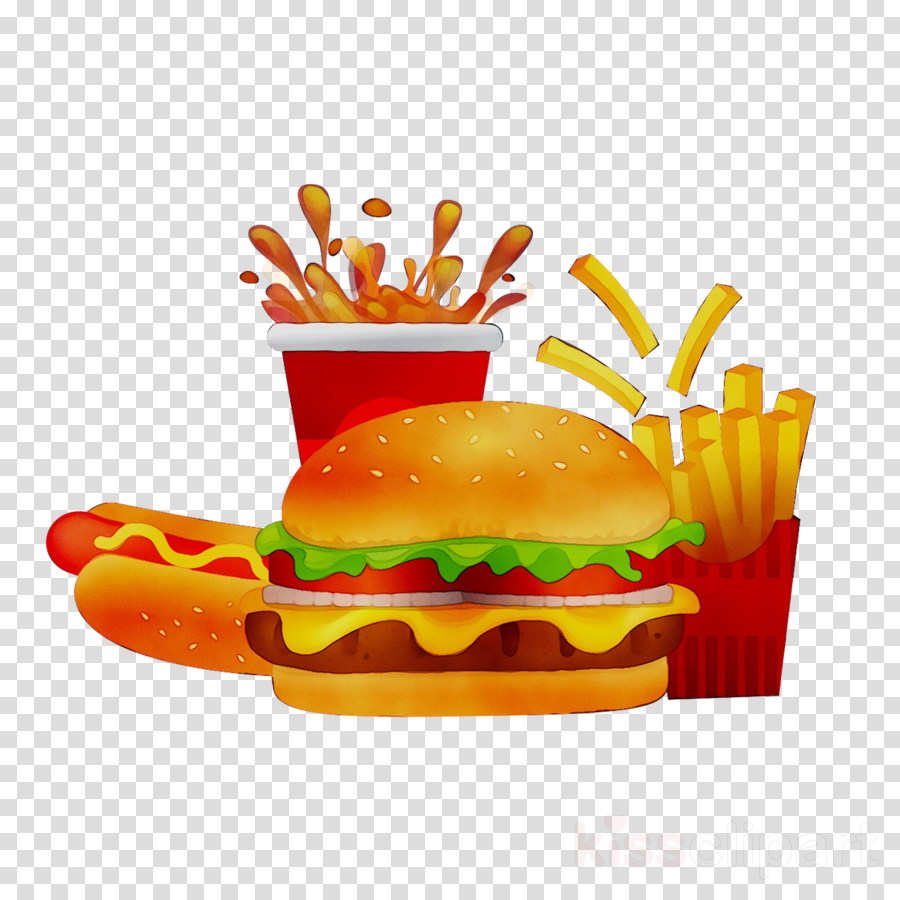 Junk Food Cartoon Clipart Hamburger Food Orange Transparent Clip Art