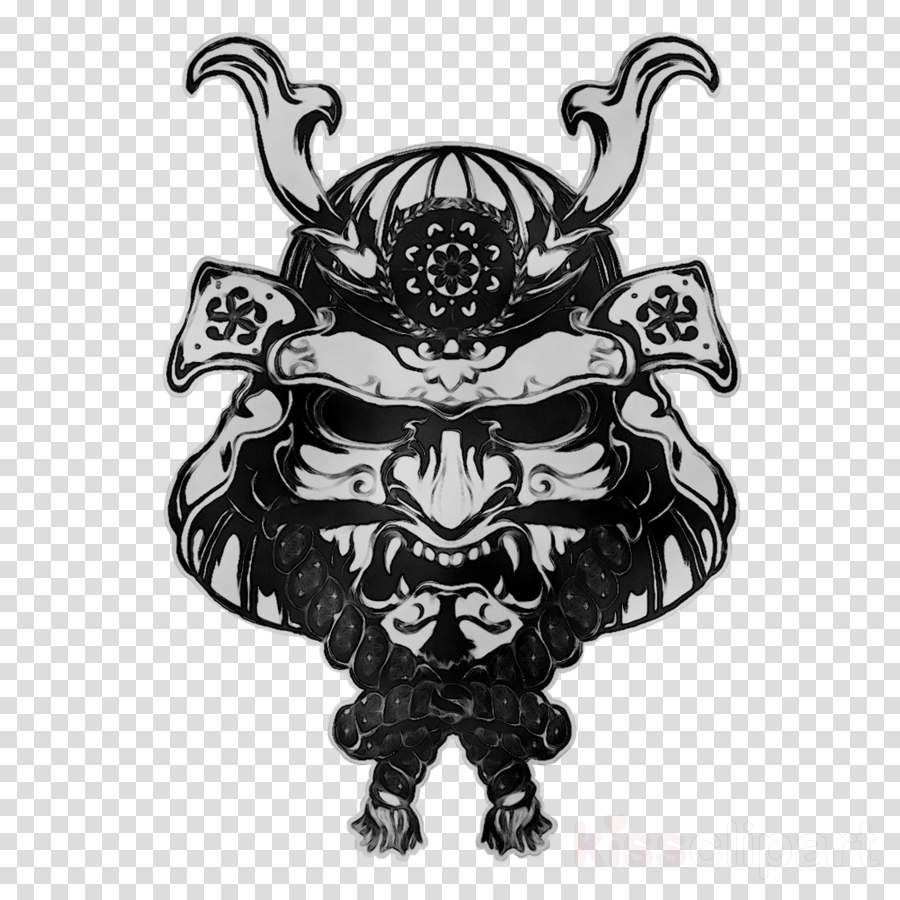 Skull Tattoo Clipart Japan Samurai Mask Transparent Clip Art