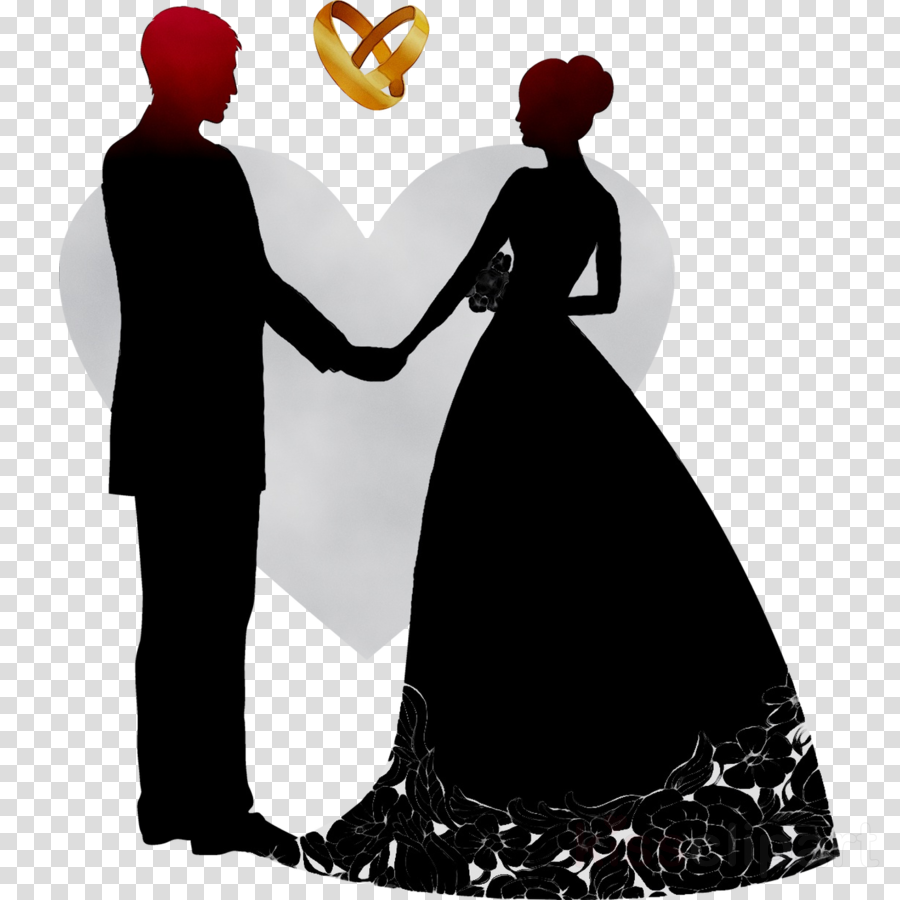 Bride And Groom Cartoon Clipart Wedding Dress Silhouette