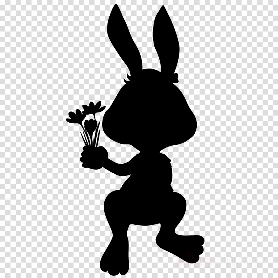 Easter Bunny Background Clipart Silhouette Illustration Sticker Transparent Clip Art