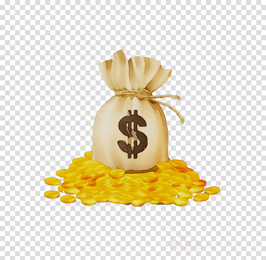Pineapple Cartoon Clipart Coin Gold Bag Transparent Clip Art