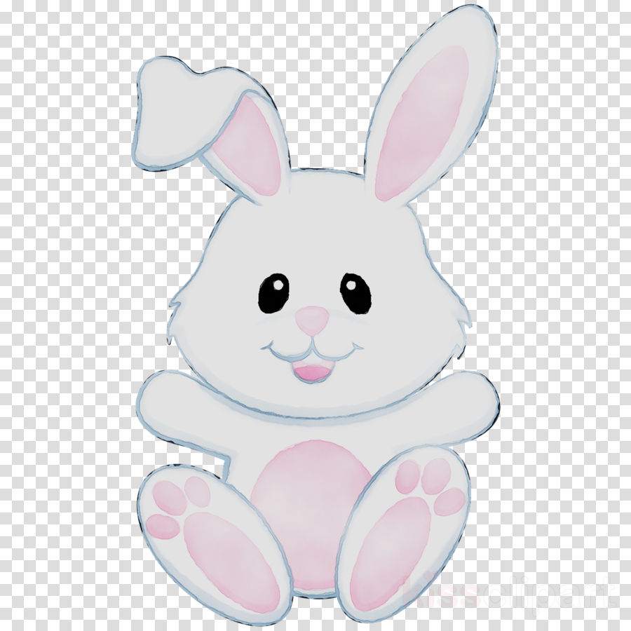 Easter Bunny Background Clipart Pink Cartoon Rabbit Transparent Clip Art
