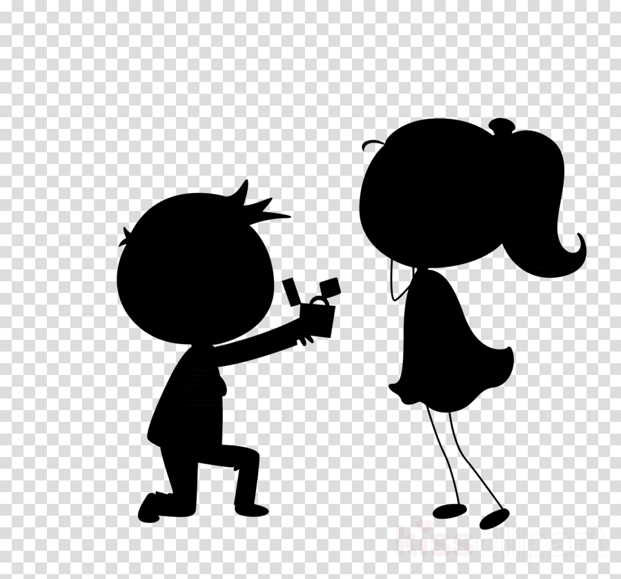Cartoon Boy And Girl Clipart Black And White