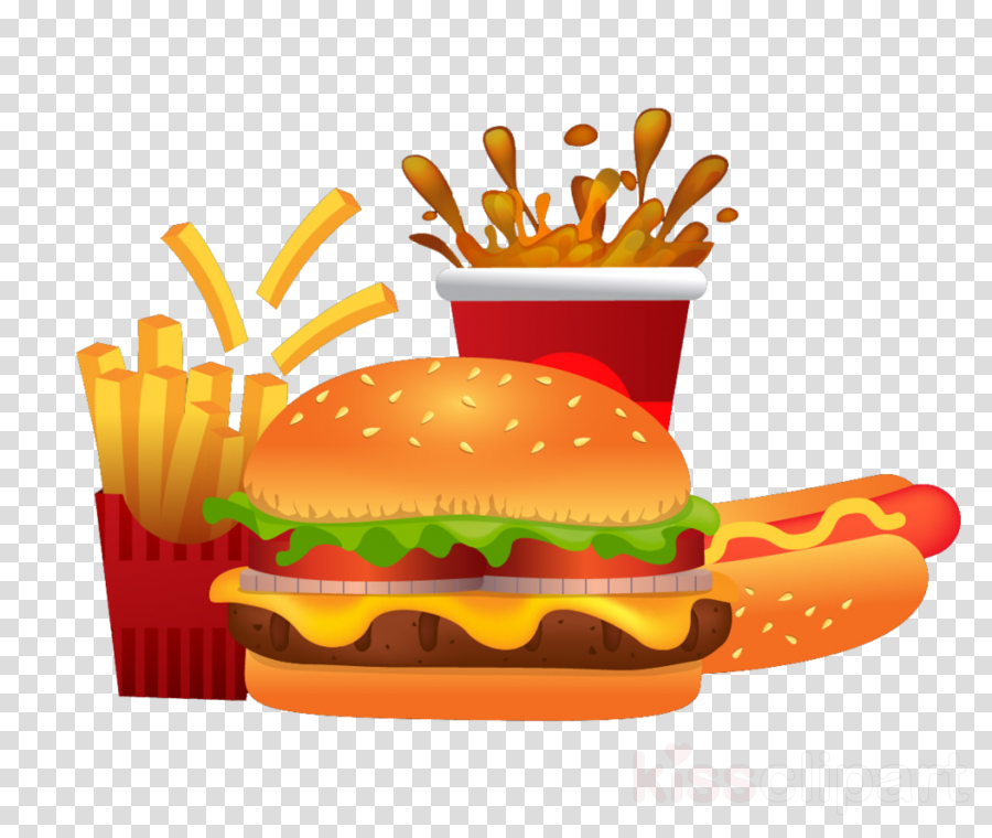 Burger And Fries Cartoon Png