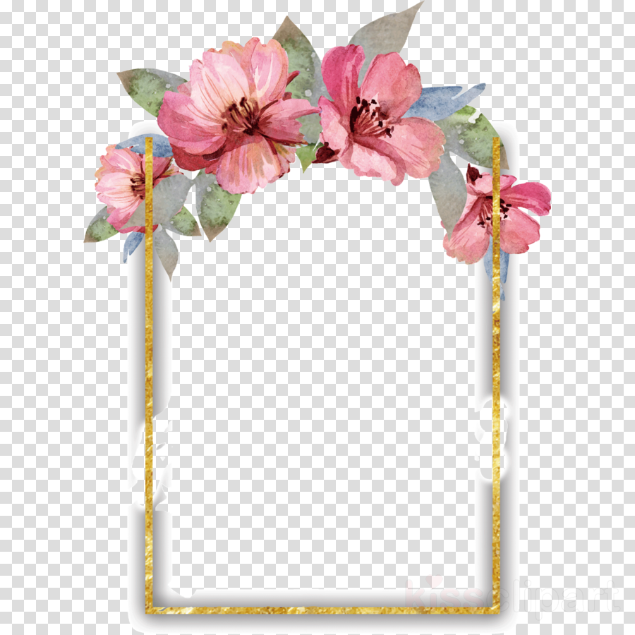 Download Watercolor Flowers Frame Clipart Art Transparent Clip Art