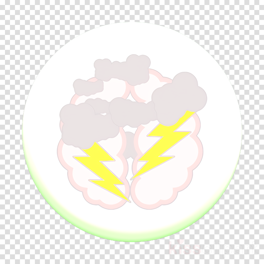 brain storm icon cloud icon thunder icon