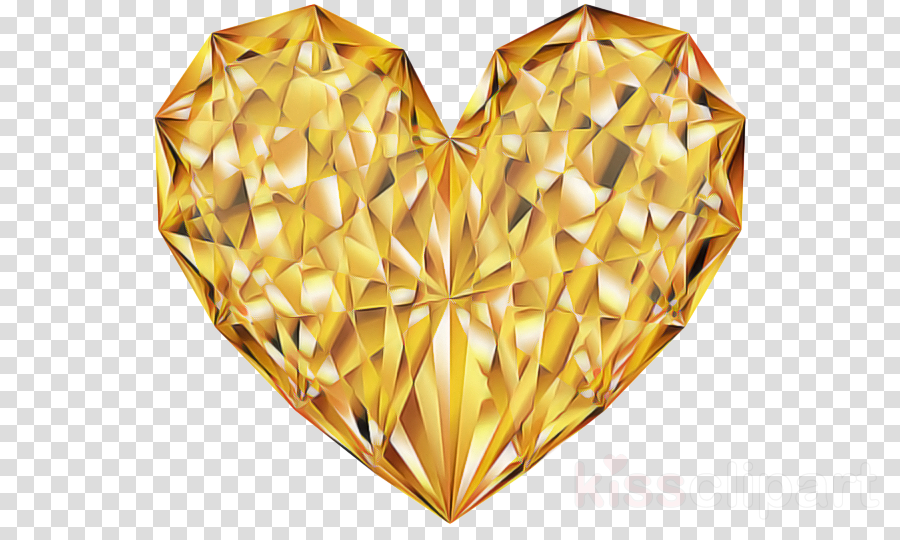 Yellow Gold Heart Diamond Heart Clipart Yellow Gold Heart Transparent Clip Art