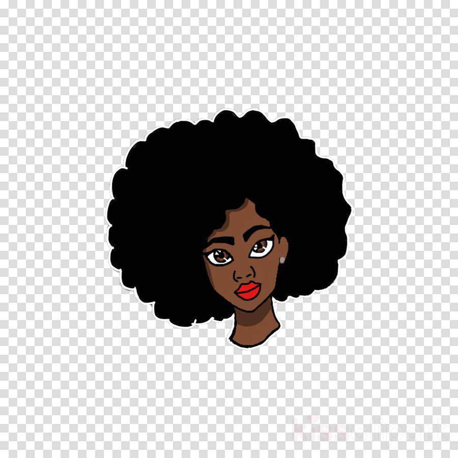 Afro girl cartoon with 