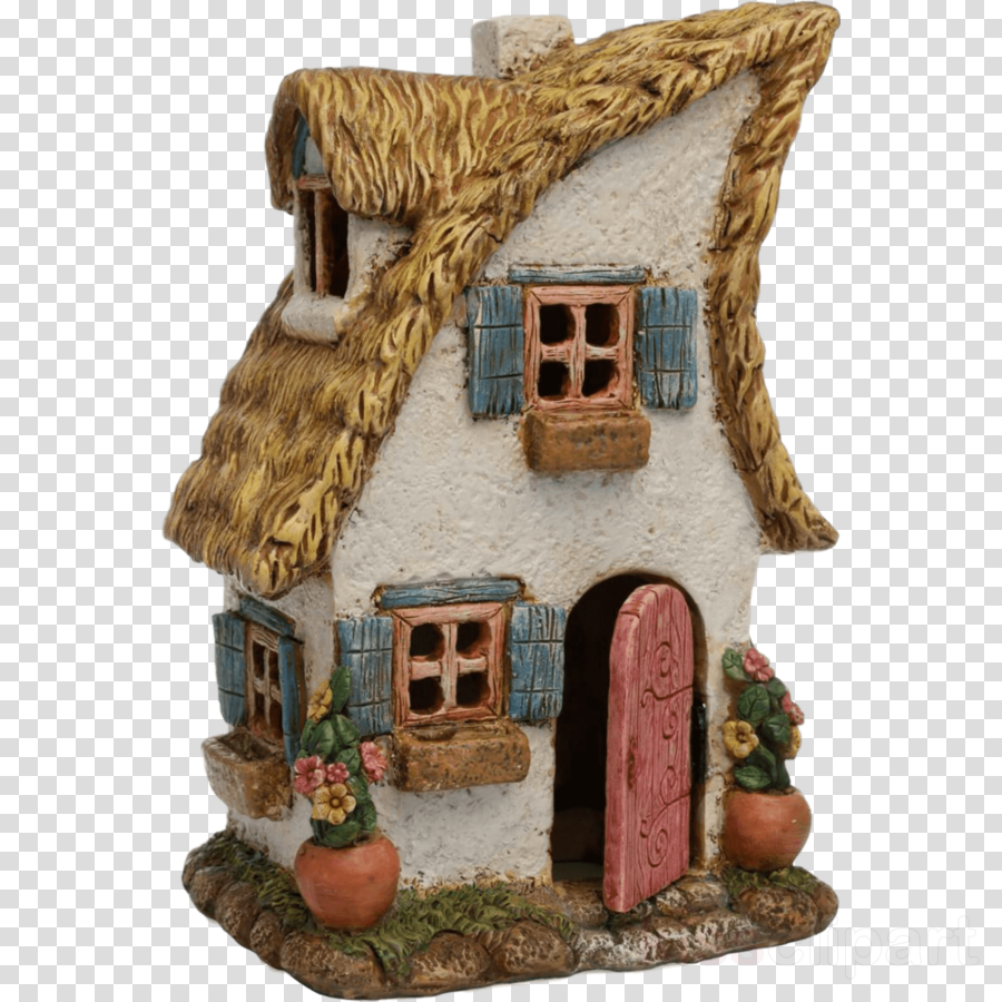Cottage Figurine House Home Interior Design Clipart