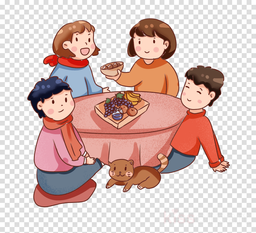 cartoon sharing child play family
