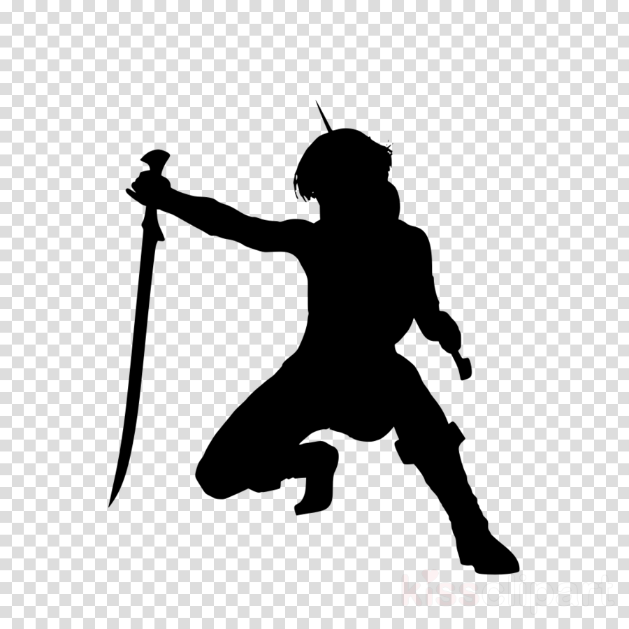 silhouette knight sword fencing clipart - Silhouette, Knight