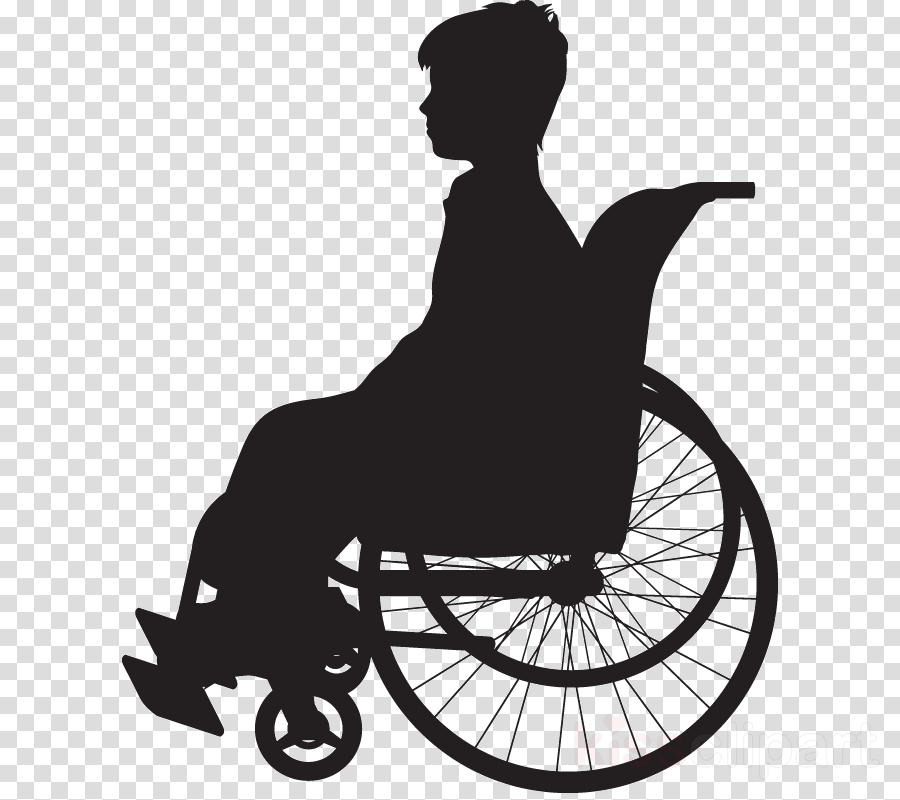 wheelchair sitting silhouette vehicle disabled sports clipart ...