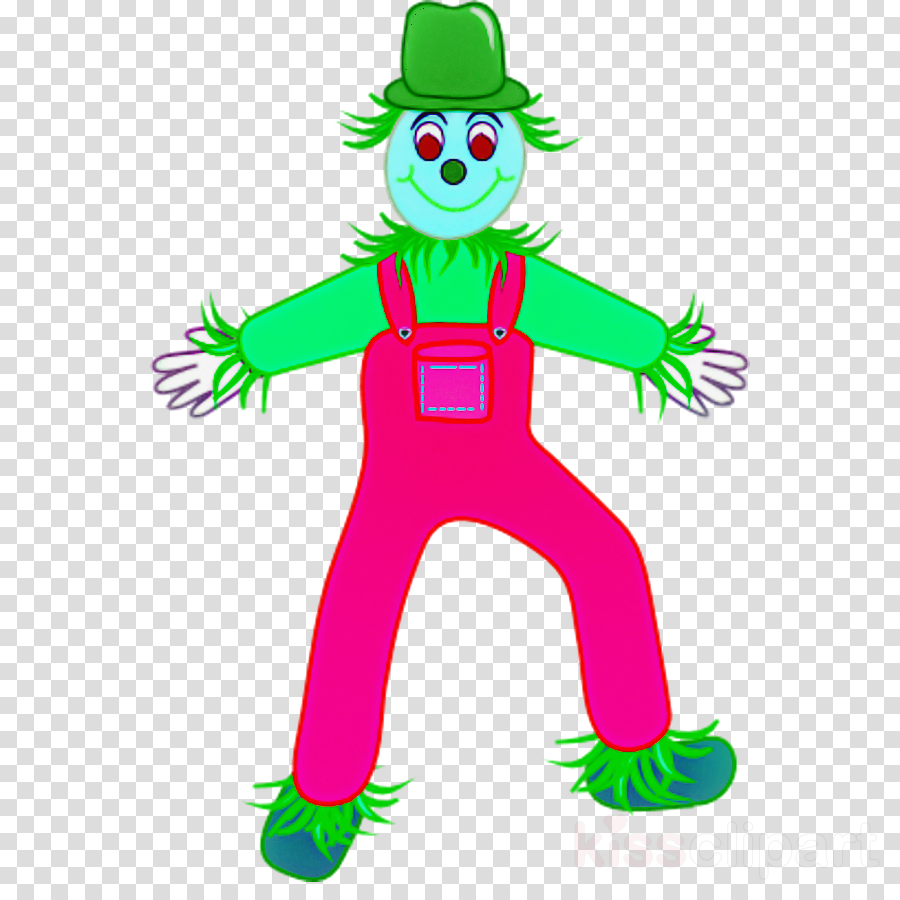 green cartoon clown costume