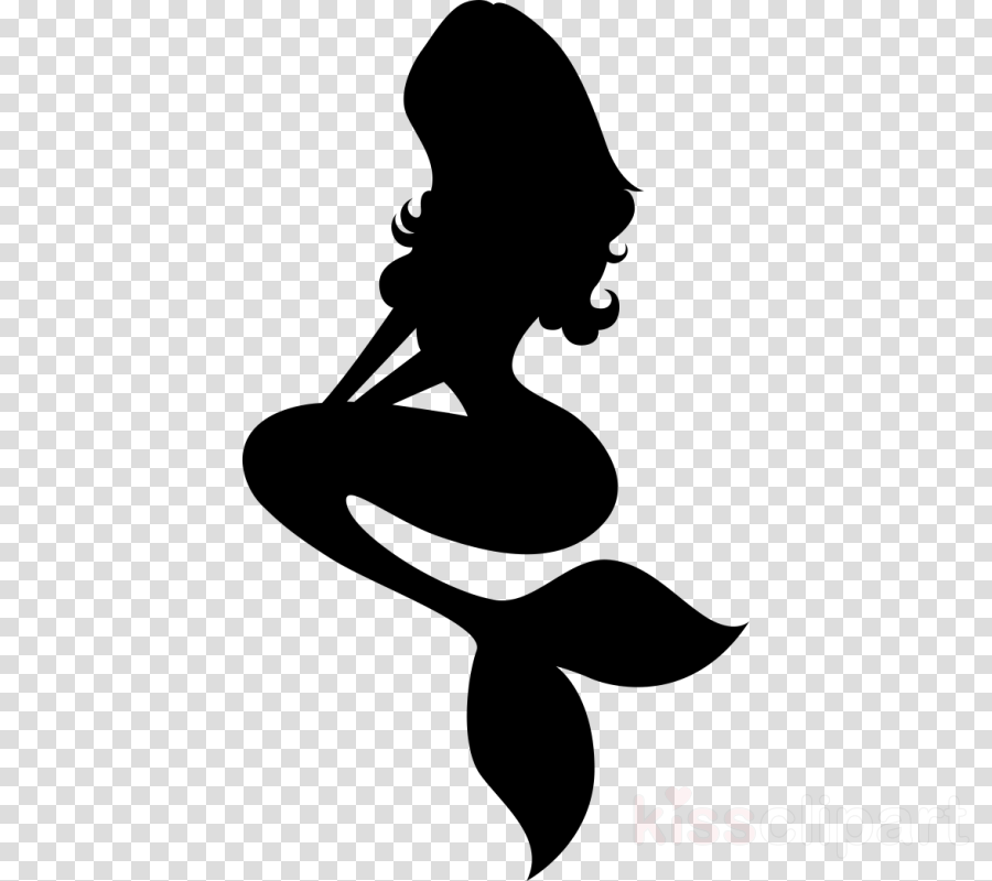 Silhouette Black And White Logo Black Hair Mermaid Clipart Silhouette Blackandwhite Logo Transparent Clip Art