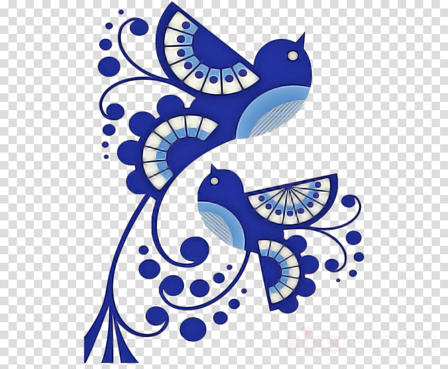 cobalt blue bird porcelain perching bird pattern