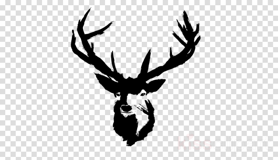 head elk deer black-and-white logo. head elk deer black-and-...