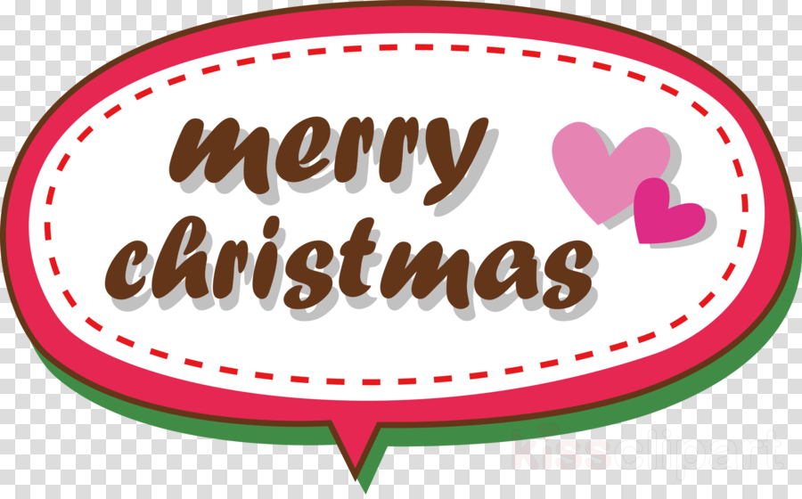 Merry Christmas Font Clipart Text Heart Sticker Transparent Clip Art